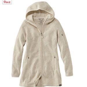 L.L. Bean Women's Cream Hooded Sweater